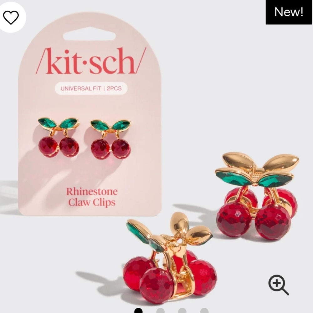 Kitsch Mini Rhinestone Claw Clips Cherry